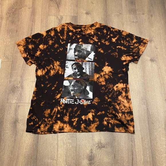 Poetic Justice 2pac Bleach Dye T-Shirt - Picture 1 of 1